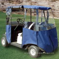 Blue color golf cart rain cover with enclosure door